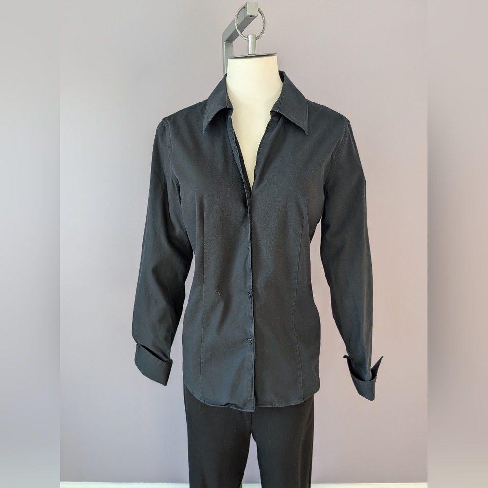 Jones New York Black Button-Down Shirt